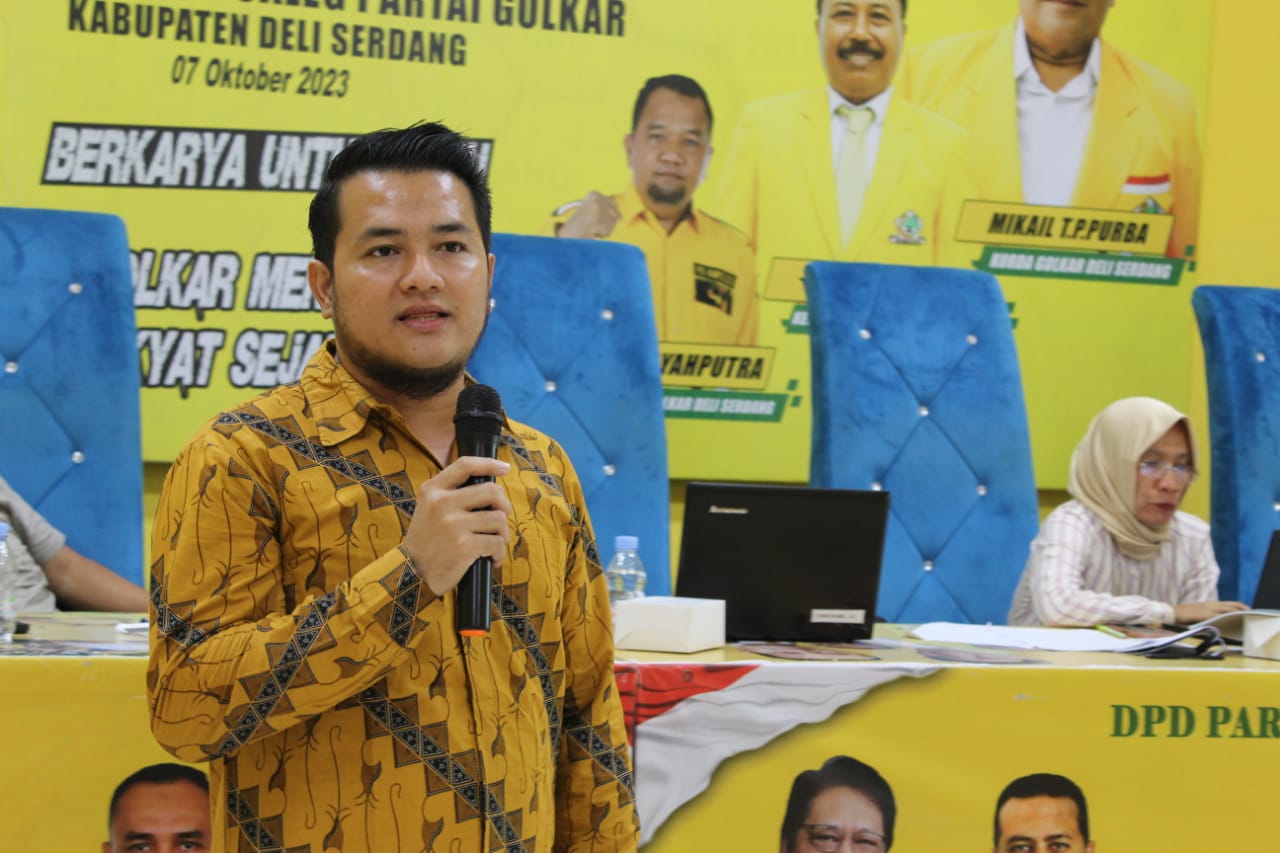 Anggota Bawaslu Deli Serdang Sartua Tjarda AY Situmorang menjadi Narasumber dalam Kegiatan Sosialisasi Partai Golkar